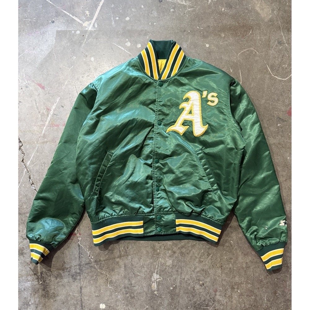 Vintage 90s MLB Oakland A's Athletics Starter Diamond Collection Satin Jacket M